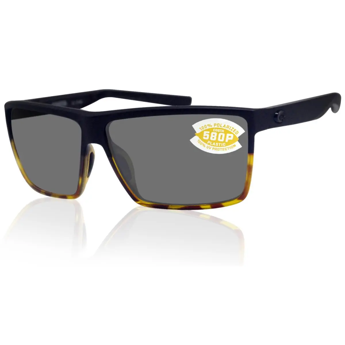 Costa Del Mar Rincon Black Tortoise Frame Gray 580P Plastic Polarized Lens
