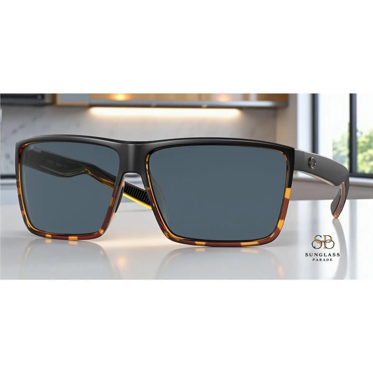 Costa Del Mar 6S9018 09 Rincmt Black Shiny Tortoise Gray 63 mm Men`s Sunglasses