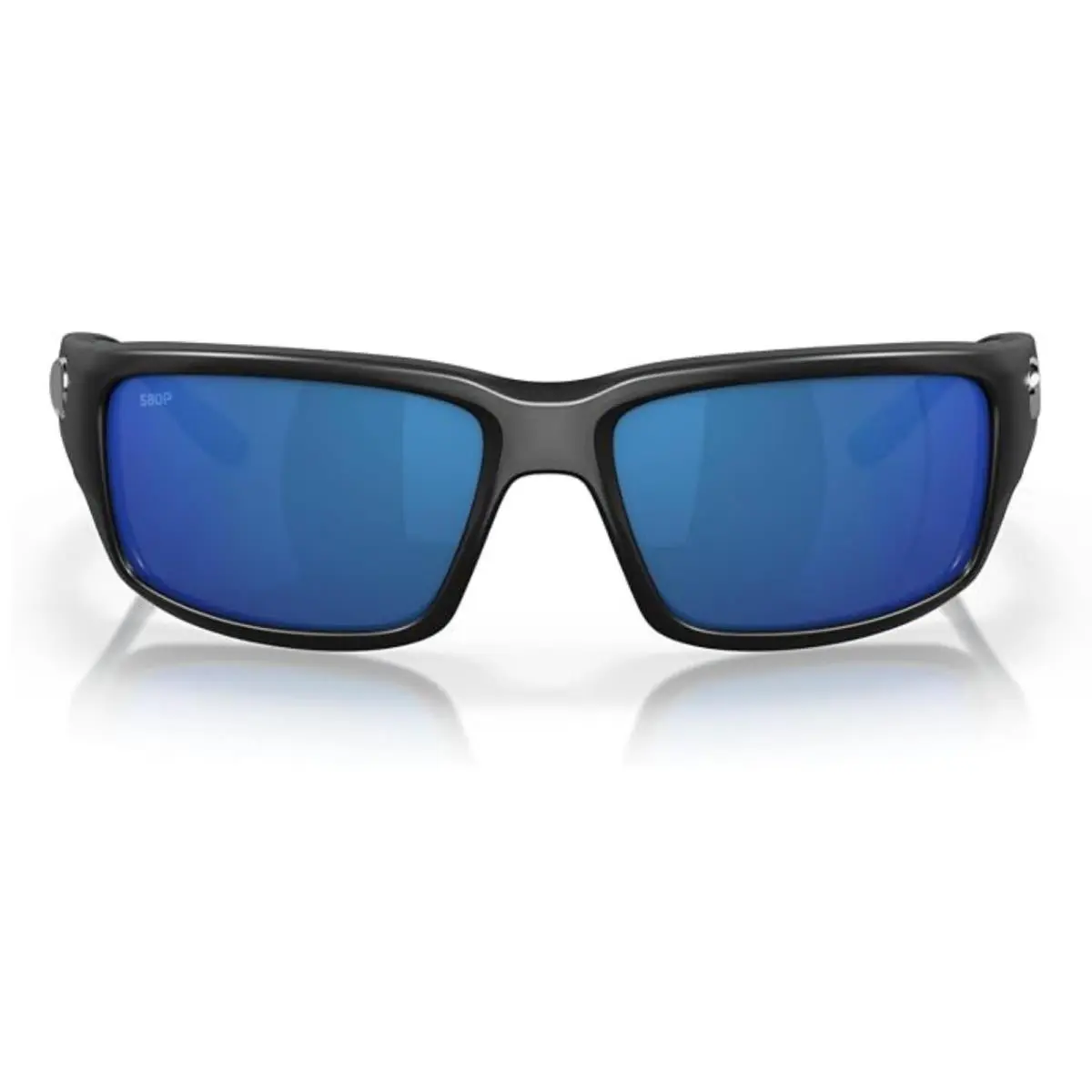 Costa Del Mar Fantail Polarized Sunglasses Matte Black Frame Blue Mirror
