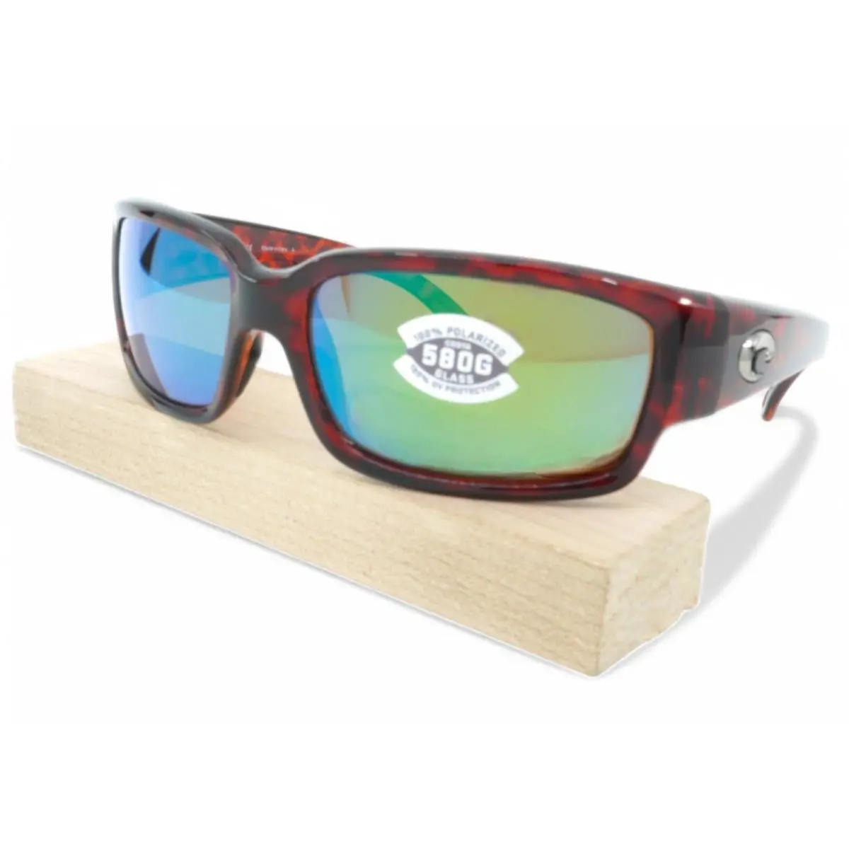 Costa Del Mar Caballito Tortoise Frame Green Mirror 580G Glass Polarized Lens - Frame: Tortoise, Lens: Green