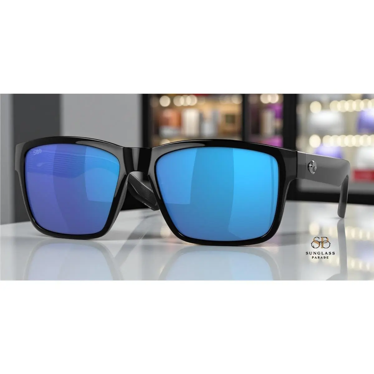 Costa Del Mar 6S9049 01 Paunch Black Blue Mirror 57 mm Men`s Sunglasses