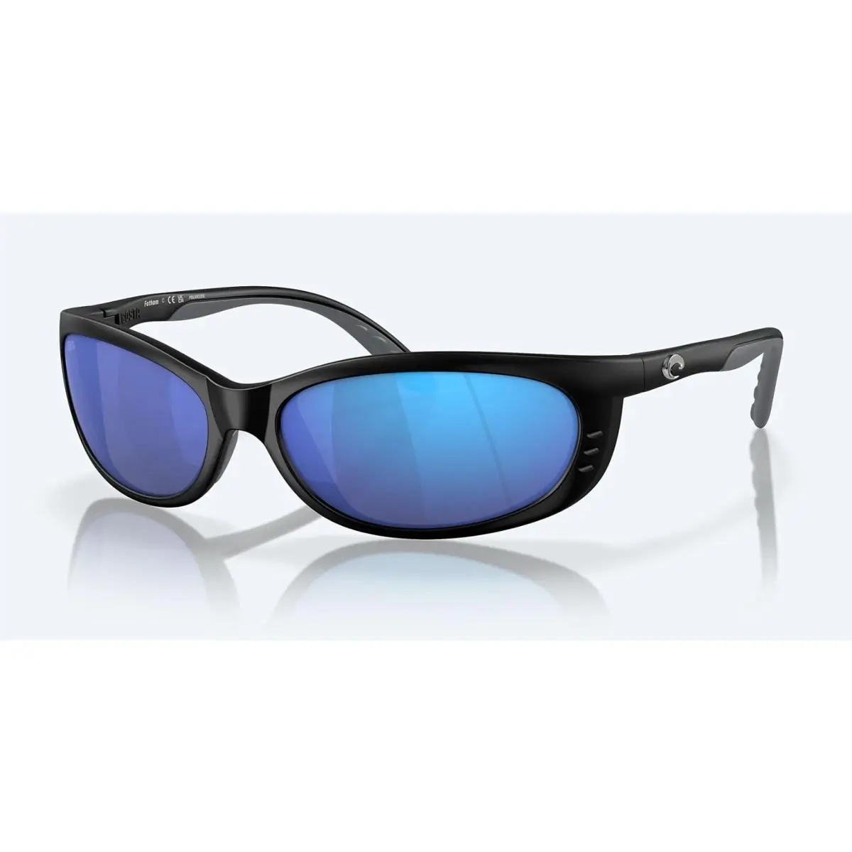 Costa Del Mar Fathom Matte Black Blue Mirror Glass 580G - Frame: Matte Black, Lens: Blue