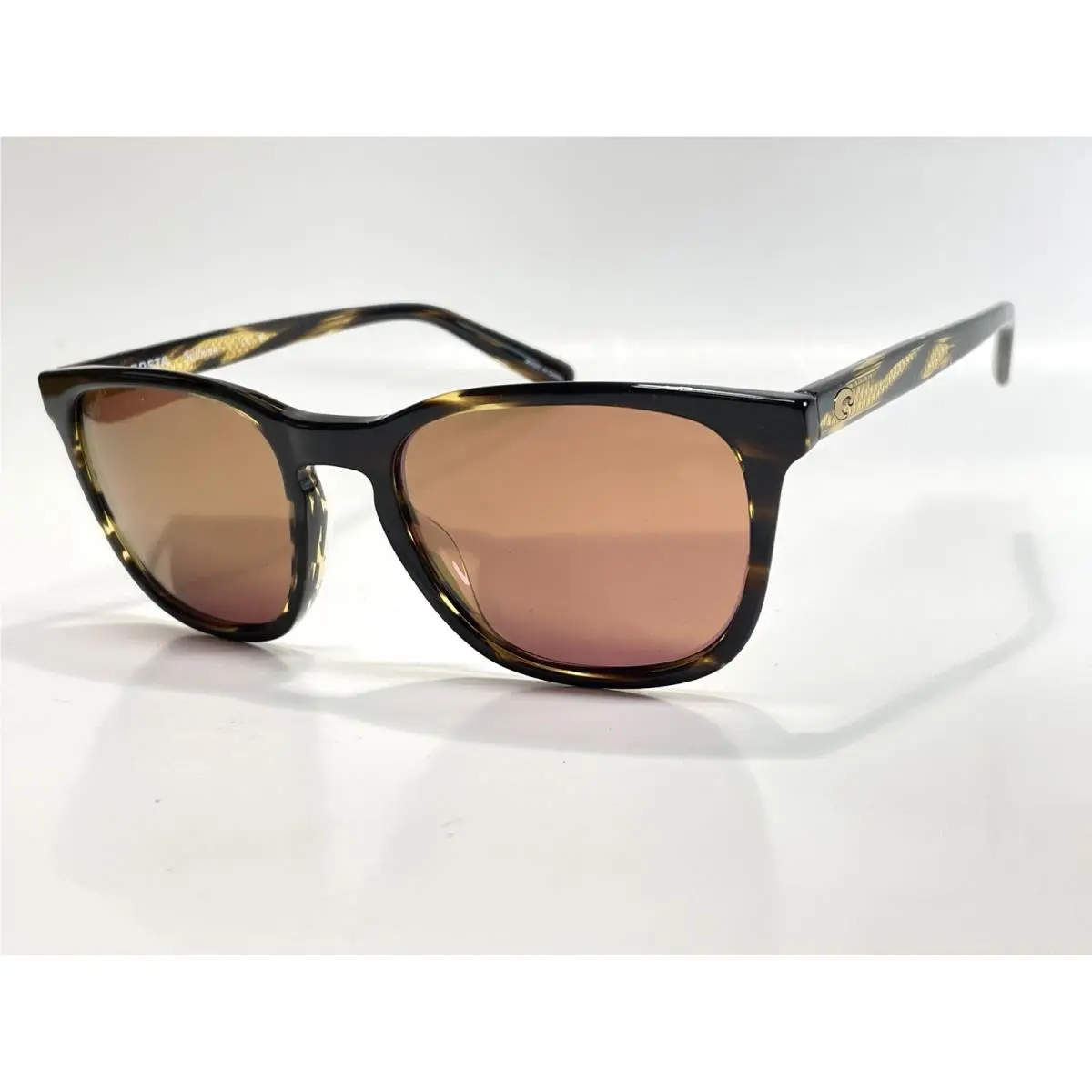 Costa Del Mar Sullivan Tortoise Frame Gold Mirror 580 Polarized Glass Lens