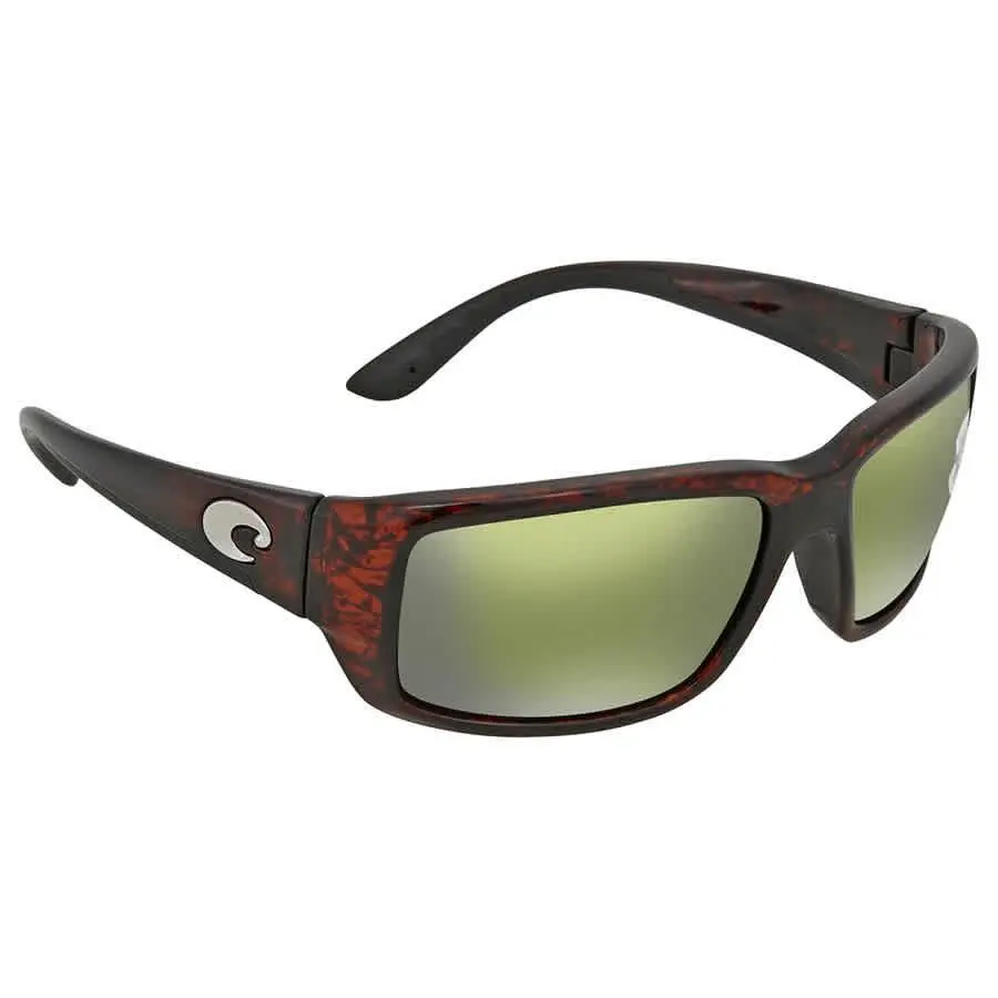 Costa Del Mar Fantail Green Mirror Polarized Glass Men`s Sunglasses TF 10 Ogmglp - Brown, Frame: Multi-Color, Multicolor, Lens: Green