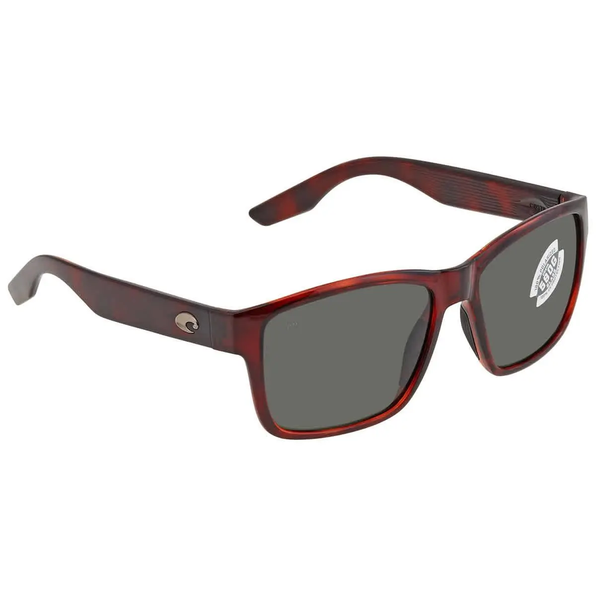 Costa Del Mar Paunch Grey Polarized Glass Square Men`s Sunglasses 6S9049 904907 - Brown, Frame: Black, Lens: Gray