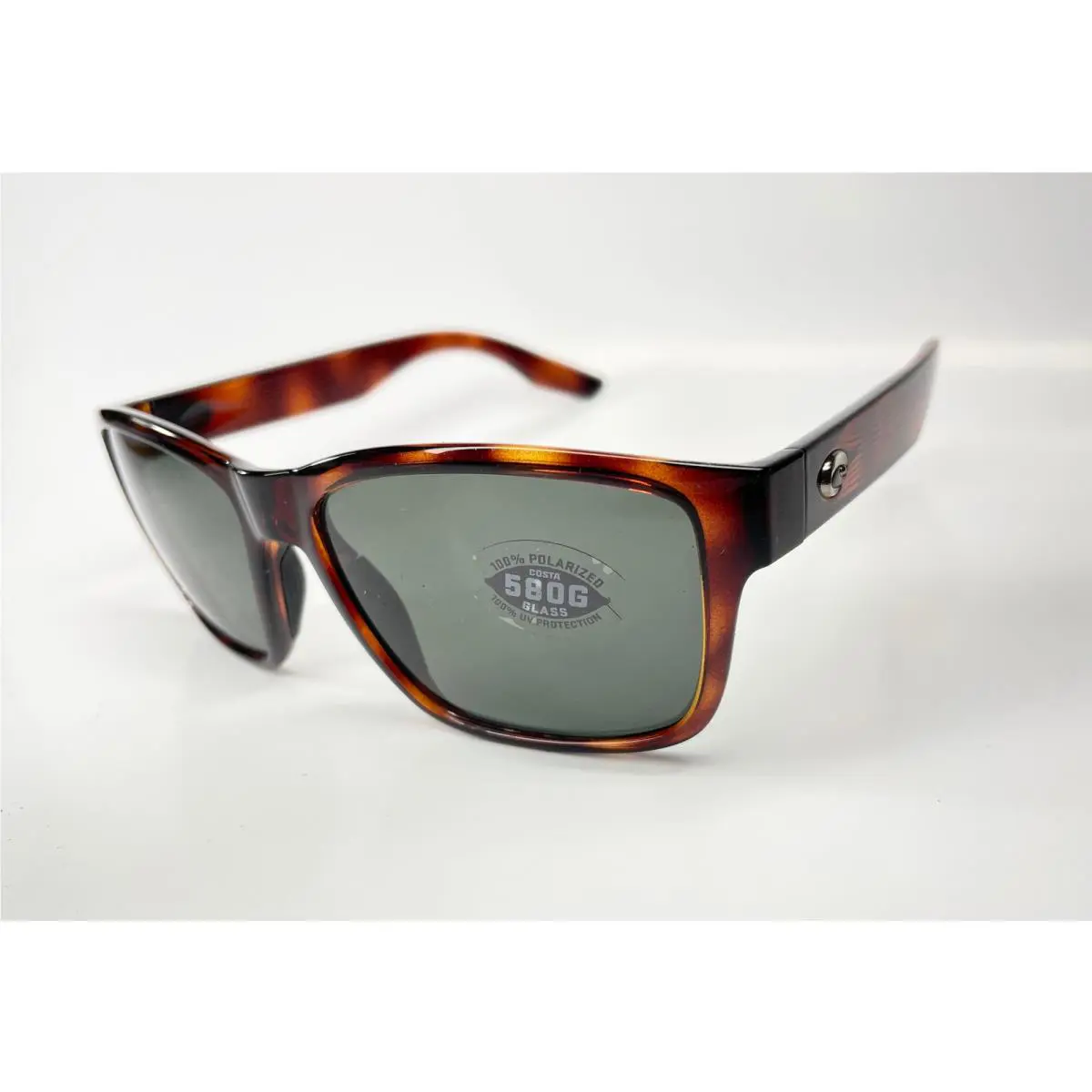 Costa Del Mar Paunch Sunglasses Tortoise Frame Gray 580 Glass Lens - Frame: Black, Lens: Gray