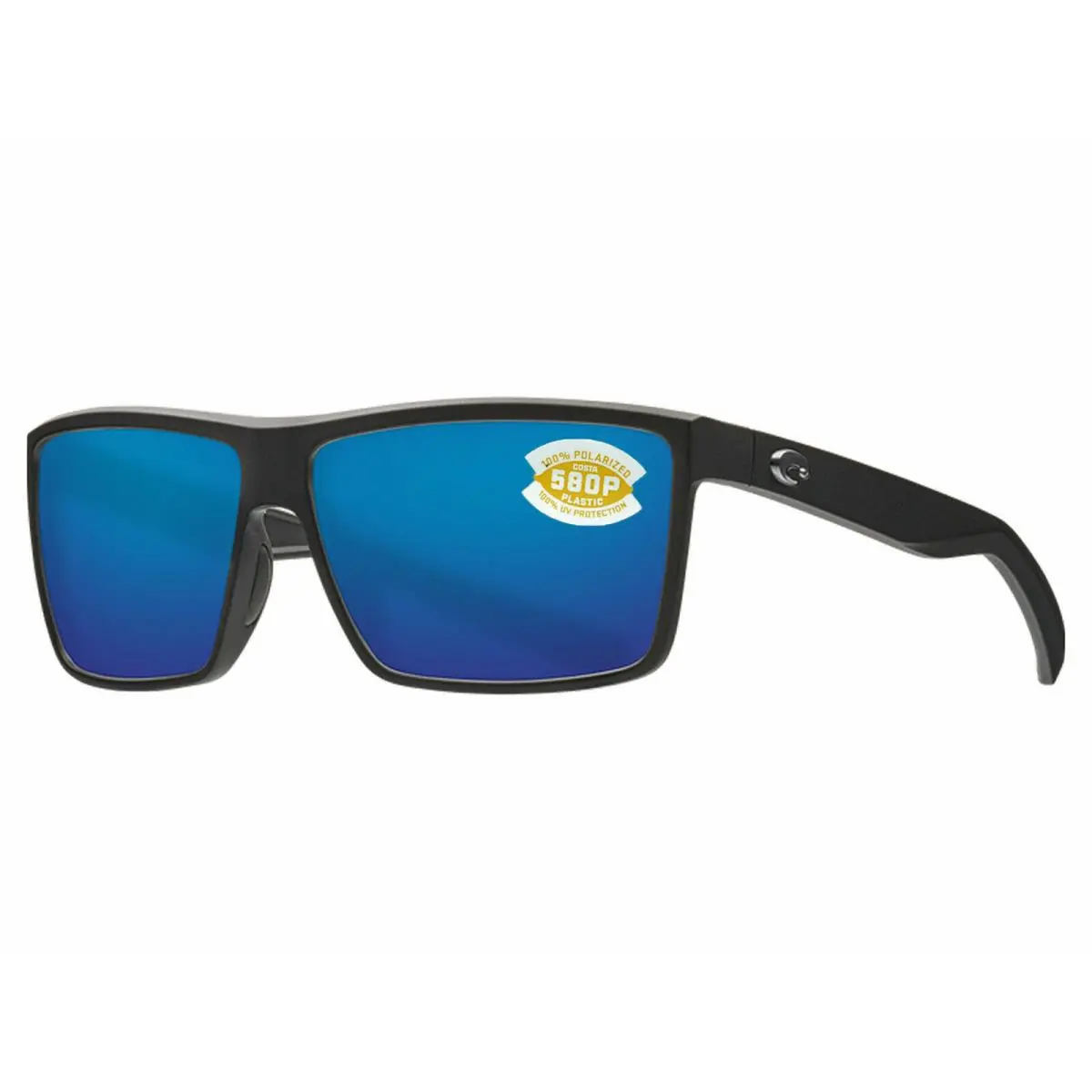 Costa Del Mar Rinconcito Matte Black Blue Mirror Plastic 580P RIC11OBMP - Frame: Black, Lens: Blue