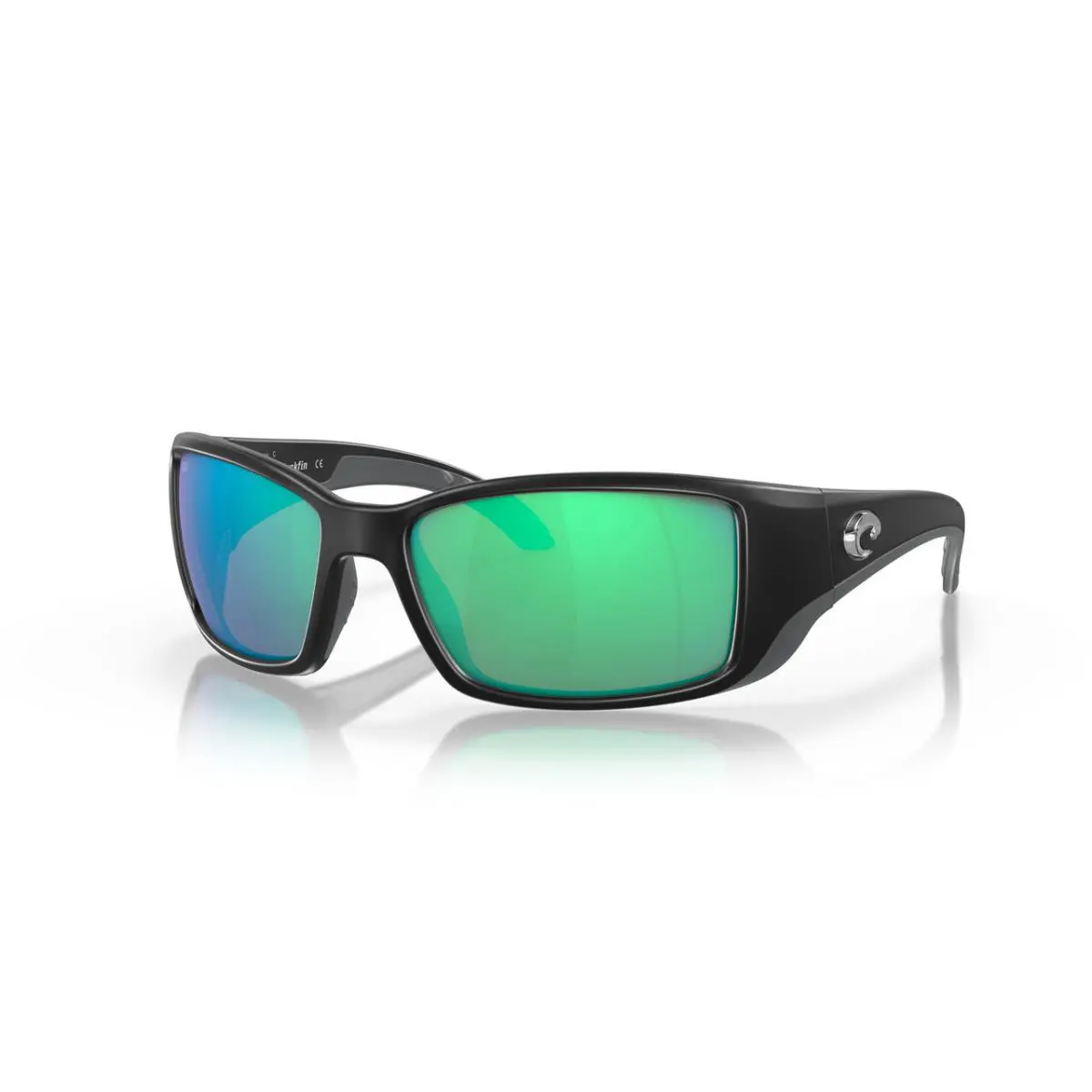 Costa Del Mar Blackfin Unisex Sunglasses Black/polarized Green Mirror 580G 62 mm - Frame: Black, Lens: Green