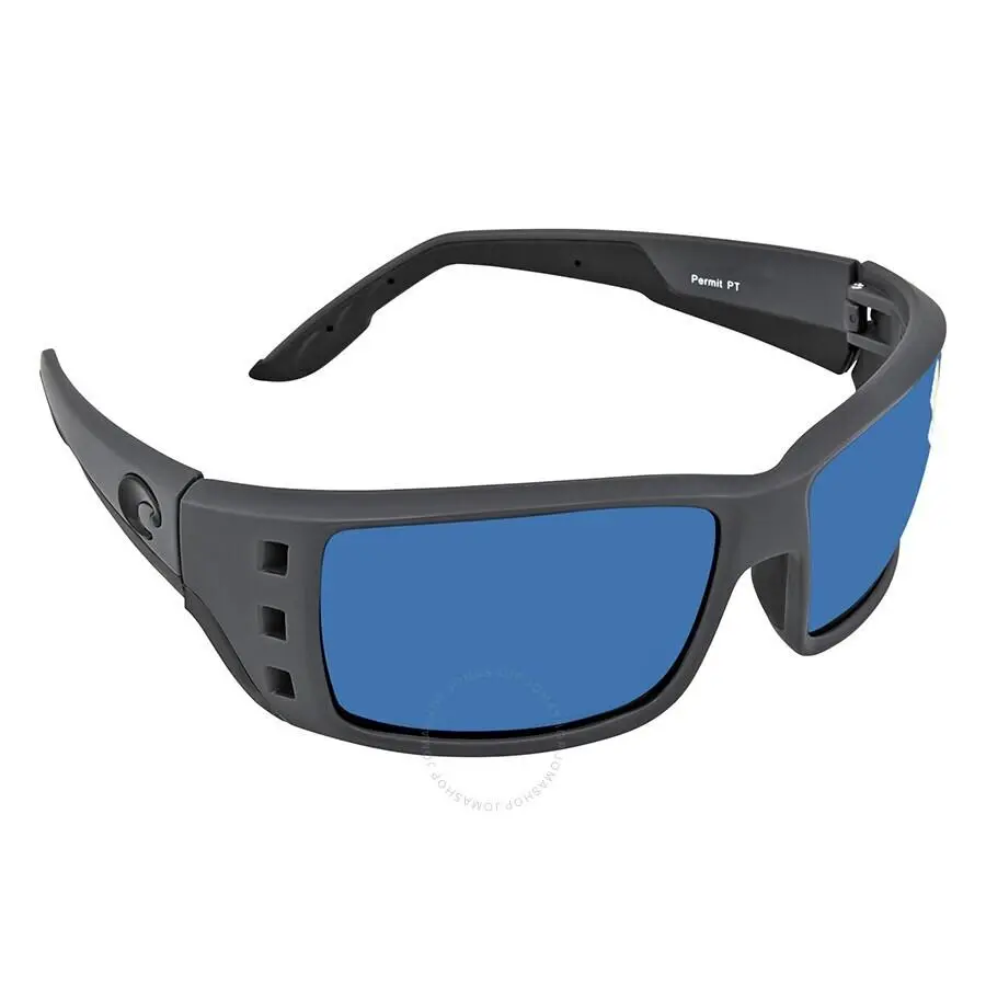 PT 98 Obmp Permit Sunglasses Matte Gray Blue Mirror 580P Polarized by Costa Del Mar