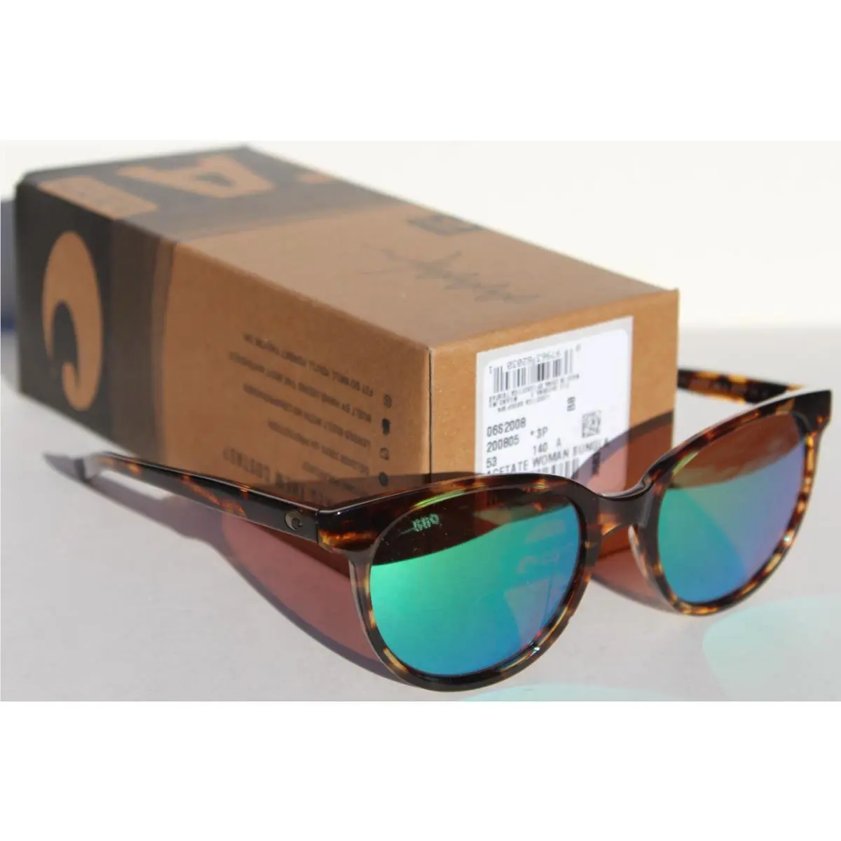 Costa Del Mar Isla Polarized Sunglasses Womens Tortoise/green Mirror 580G