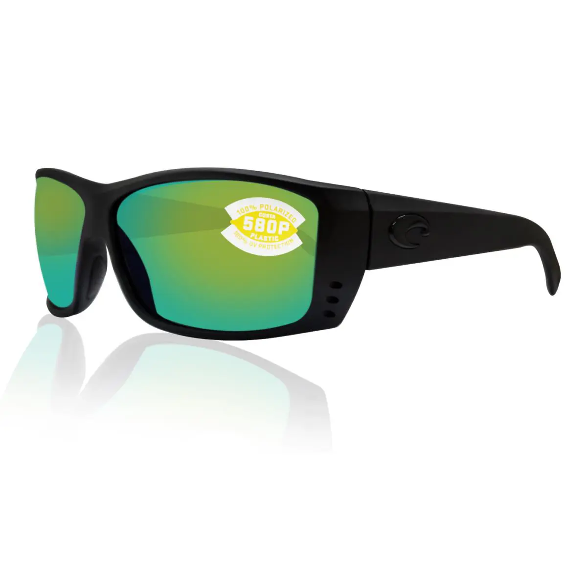Costa Del Mar Cat Cay Blackout Frame Green Mirror 580P Plastic Polarized Lens