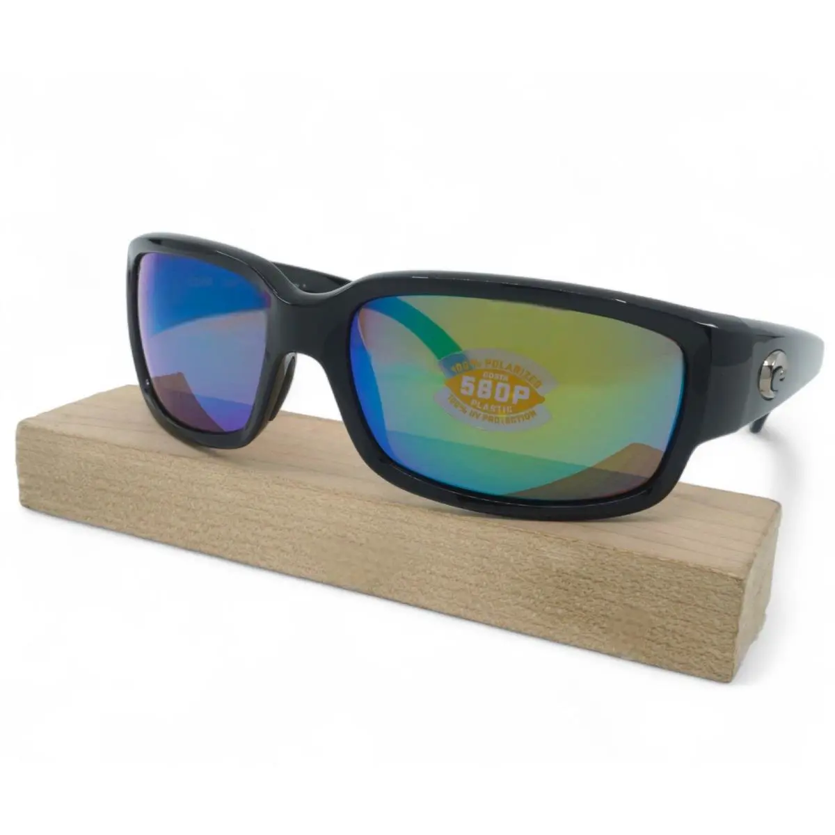 CL11OGMP Mens Costa Caballito Polarized Sunglasses - Frame: Black, Lens: Green