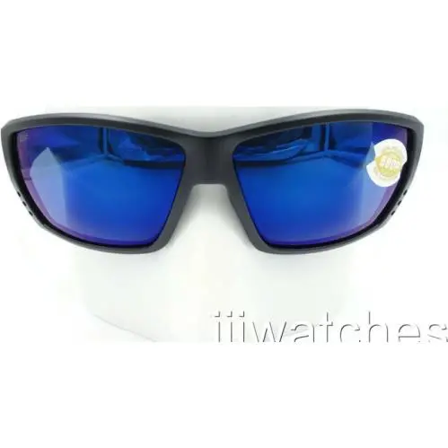 Costa Del Mar Tuna Alley Black Blue Mirror 580P Sunglasses O6S9009 90090962