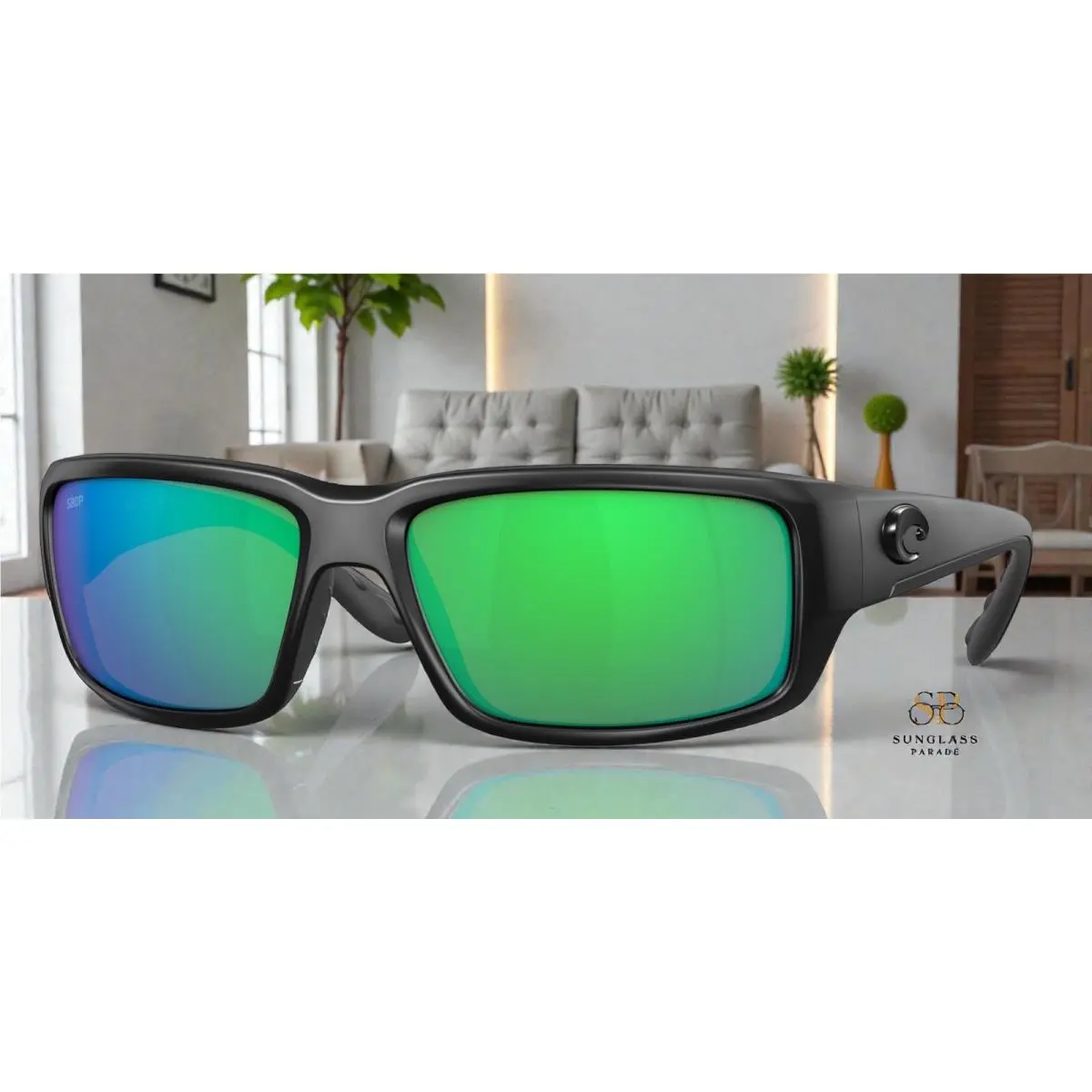 Costa Del Mar 6S9006 11 Fantail Blackout Green Mirror 59 mm Men`s Sunglasses