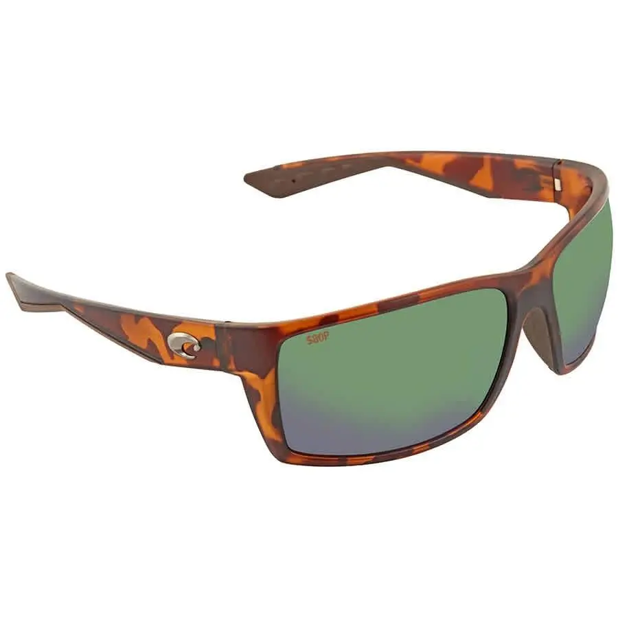Costa Del Mar Reefton Green Mirror Polarized Mens Brown Sunglasses Rft 66 OGMP64 - Brown, Frame: Green, Lens: Green