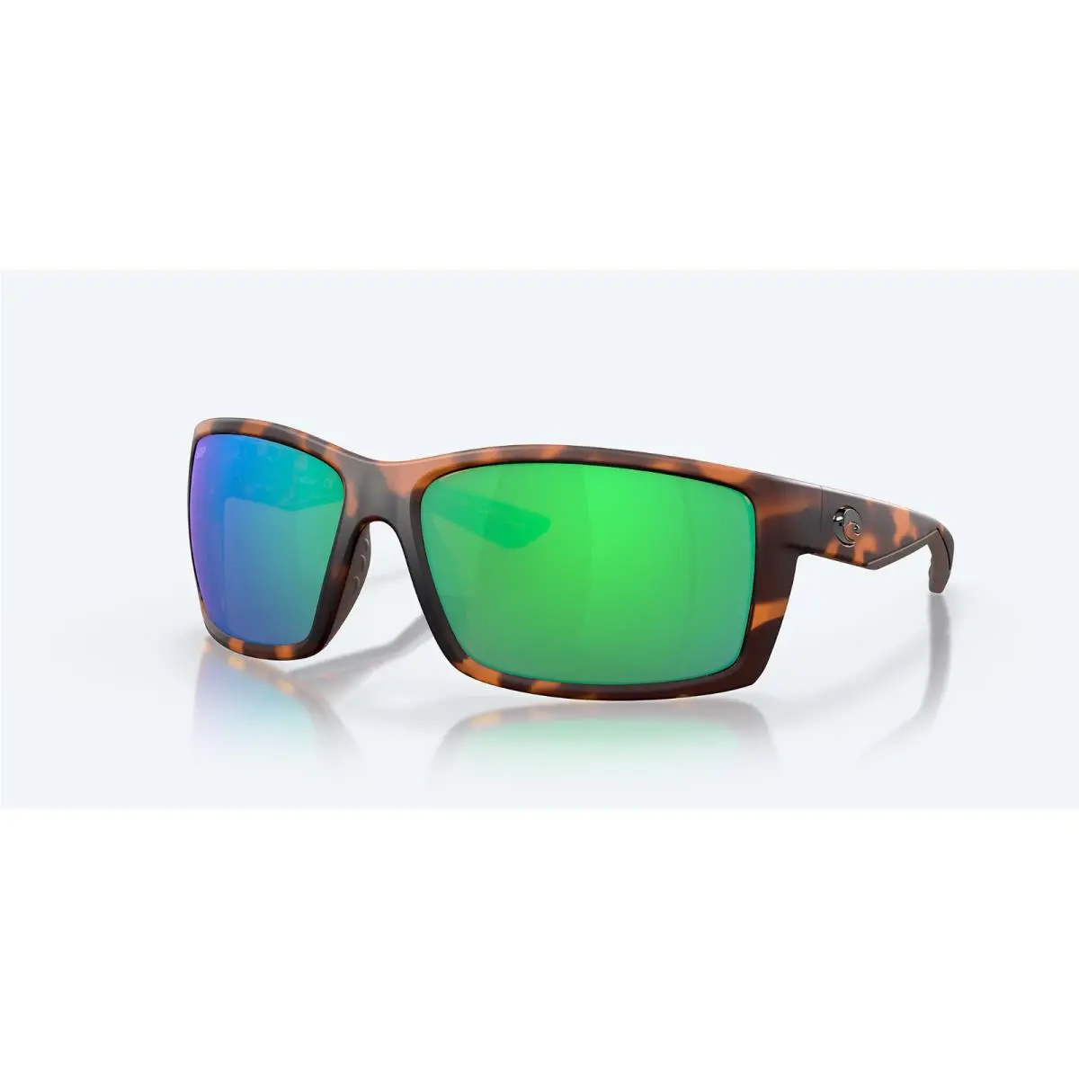 Costa Del Mar Reefton Retro Tortoise Green Mirror 580P Polarized 64mm Sunglasses - Frame: Retro Tortoise, Lens: Green