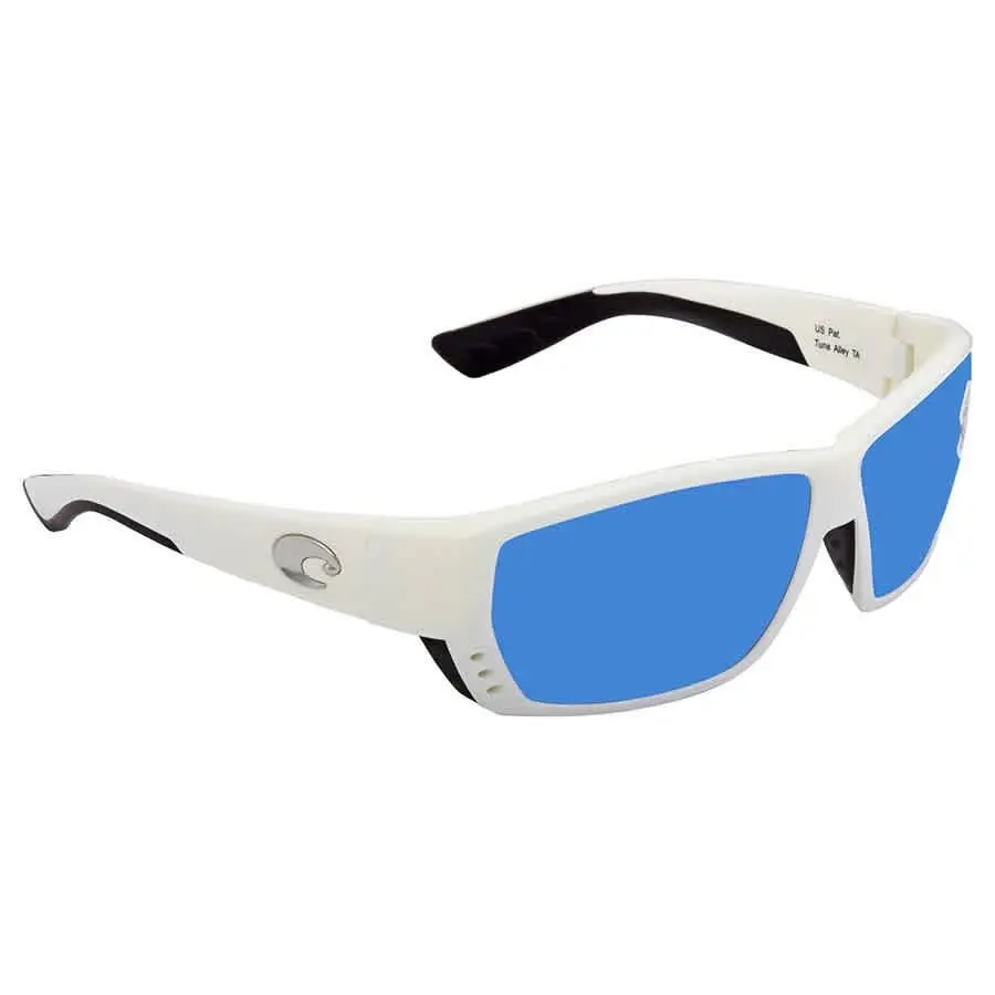 Costa Del Mar Tuna Alley Blue Mirror Polarized Glass Men`s Sunglasses TA 25