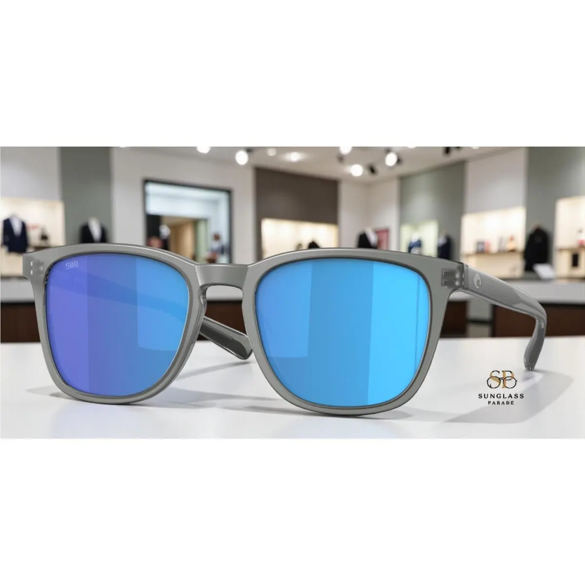 Costa Del Mar 6S2002 01 Sullivan Mt Gray Crystal Blue Mir 52 Unisex Sunglasses - Frame: Gray, Lens: Blue