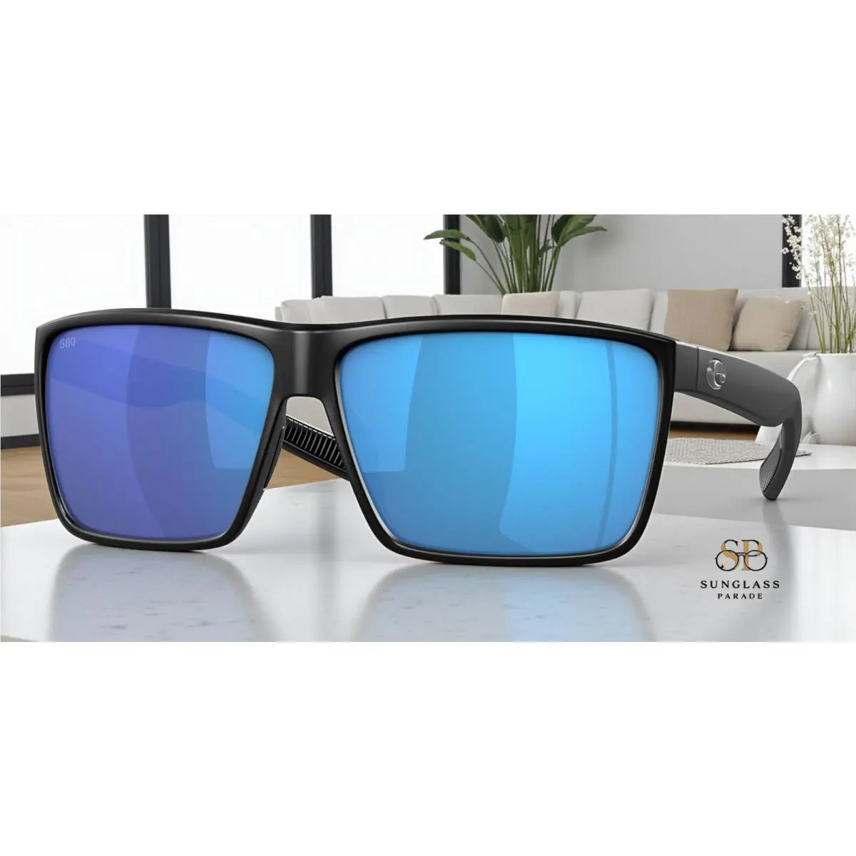Costa Del Mar 6S9018 35 Rincon Black Blue Mirror 63 mm Men`s Sunglasses