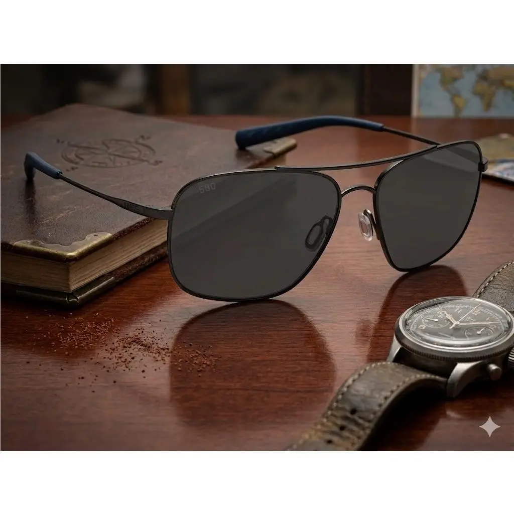 Costa Del Mar Sunglasses Canaveral 185 Brushed Gray 580 Glass Polarized Lens - Frame: Gray, Lens: Gray