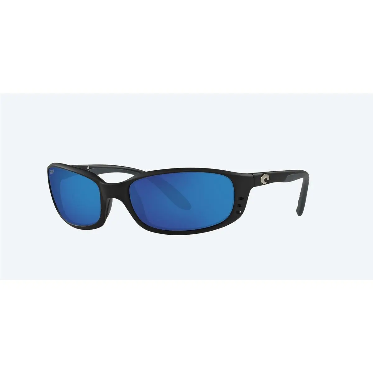 Men`s Brine Polarized Sunglasses Matte Black Frame Blue Mirror by Costa Del Mar