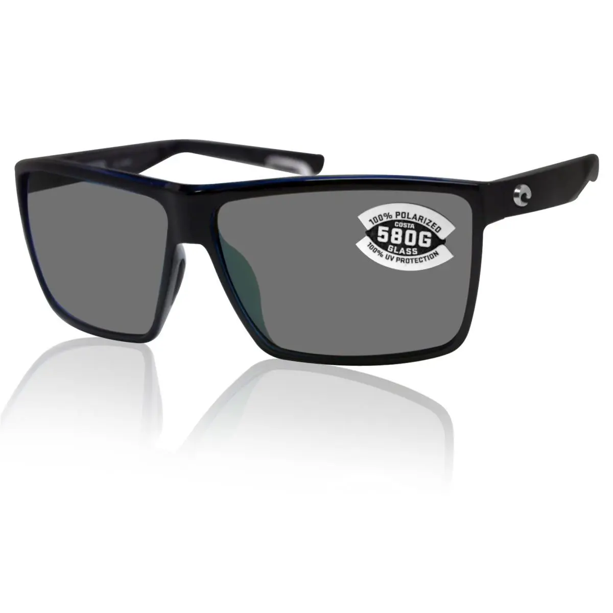 Costa Del Mar Rincon Shiny Black Frame Gray 580G Glass Polarized Lens