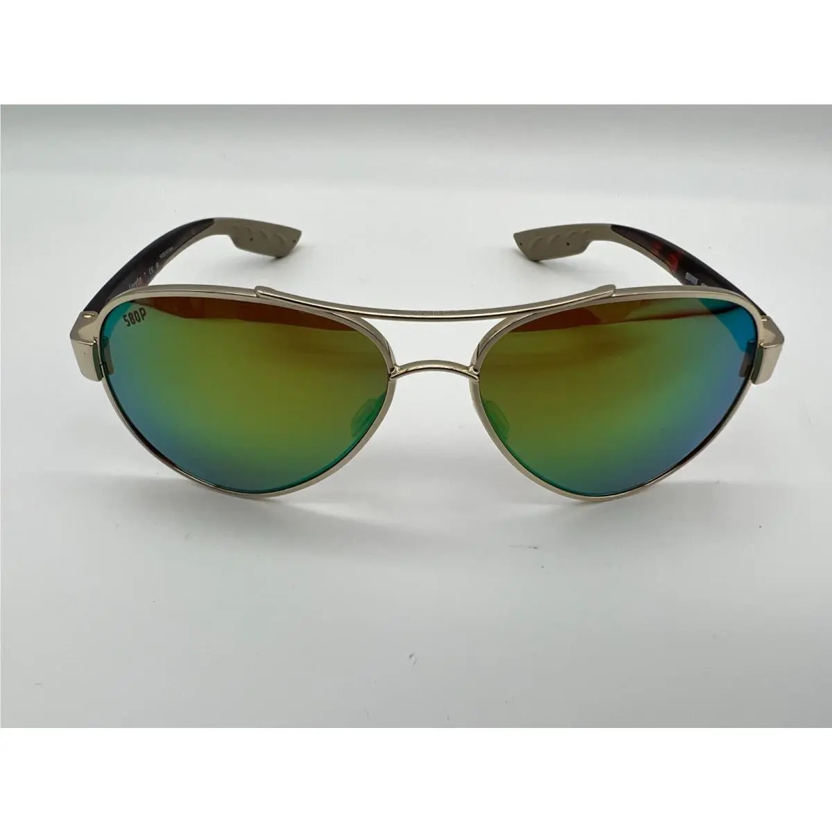 Costa Del Mar Loreto Green Mirror Polarized Polycarbonate Pilot Ladies - Gold, Frame: Gold, Lens: Green