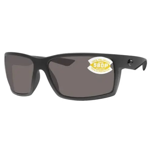 Costa Del Mar Reefton Matte Gray Frame Gray 580P Plastic Polarized Lens