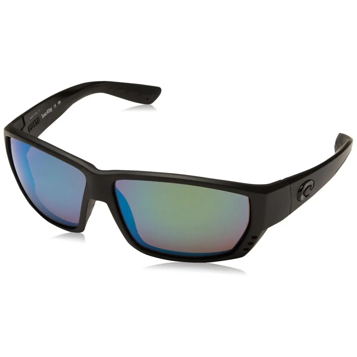 TA01OGMGLP Mens Costa Tuna Alley Polarized Sunglasses - Frame: Black, Lens: Green