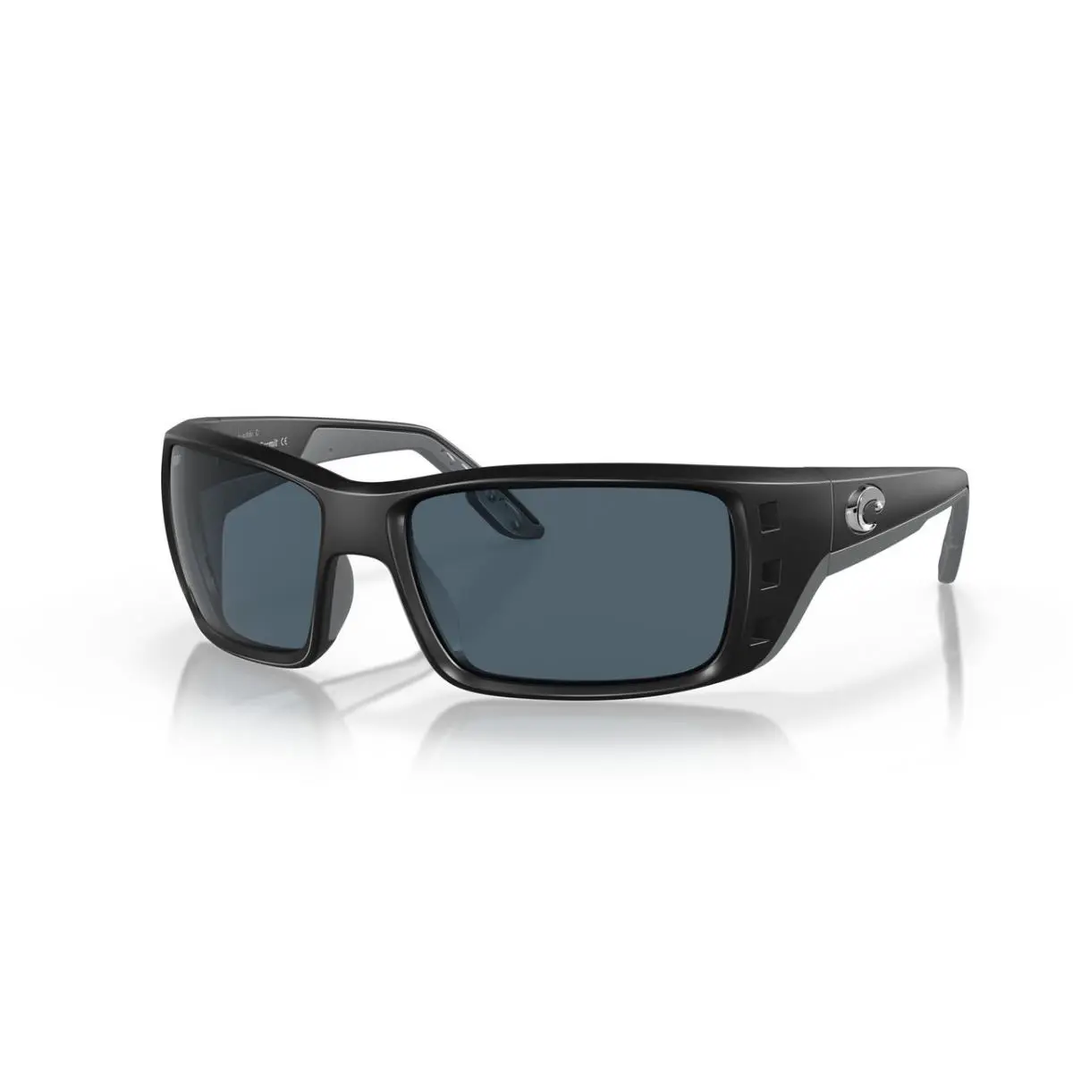 Costa Del Mar Permit Unisex Rectangle Sunglasses Black/polarized Gray 580P 63 mm