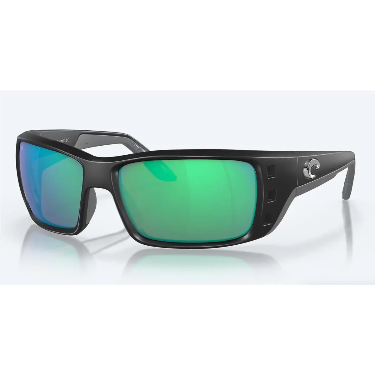 Costa Del Mar Permit Matte Black / Green Mirror Polarized Glass 580G