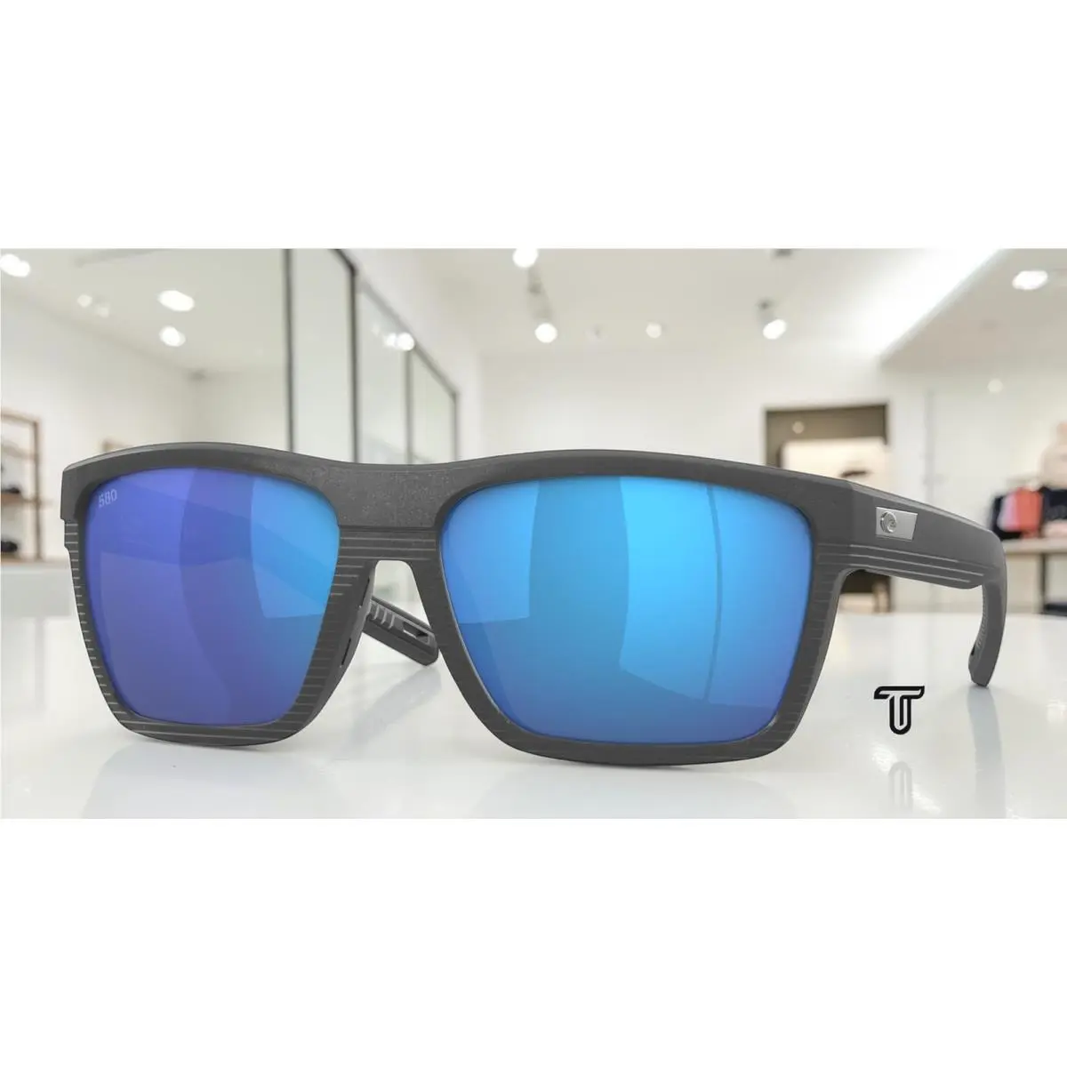 6S9086 01 Pargo G Net Dk Gray Gray Blue Mir 61 mm Men`s Sunglasses by Costa Del Mar