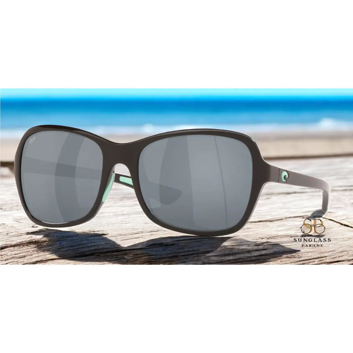 Costa Del Mar Kare Shiny Black/silver Mirror 580P Polarized Sunglasses