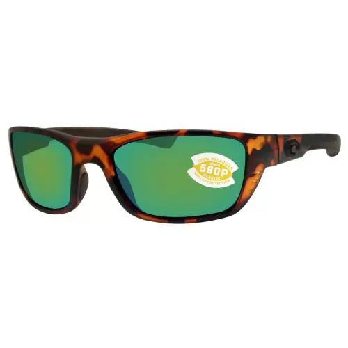 Costa Del Mar Whitetip Retro Tortoise Frame Green Mirror Plastic 580P Lens