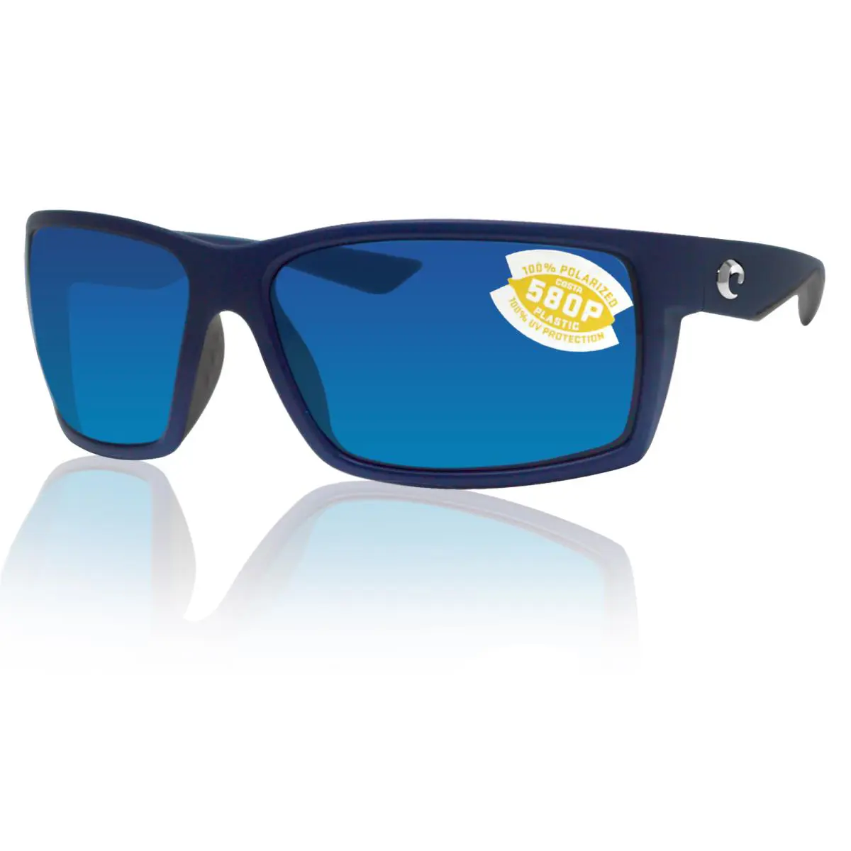 Costa Del Mar Reefton Matte Blue Frame Blue Mirror Plastic 580P Lens