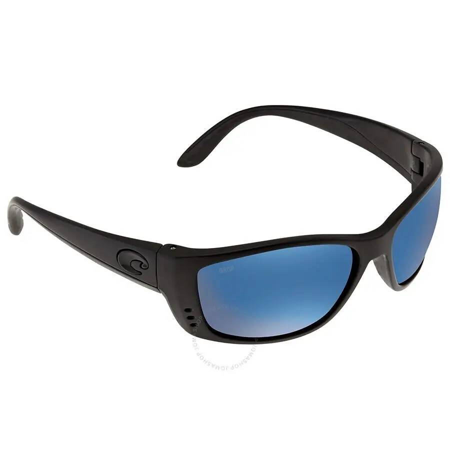 Costa Del Mar FS 01 Obmp Fisch Sunglasses Blackout Blue Mirror 580P Polarized - Frame: Blackout, Lens: Blue