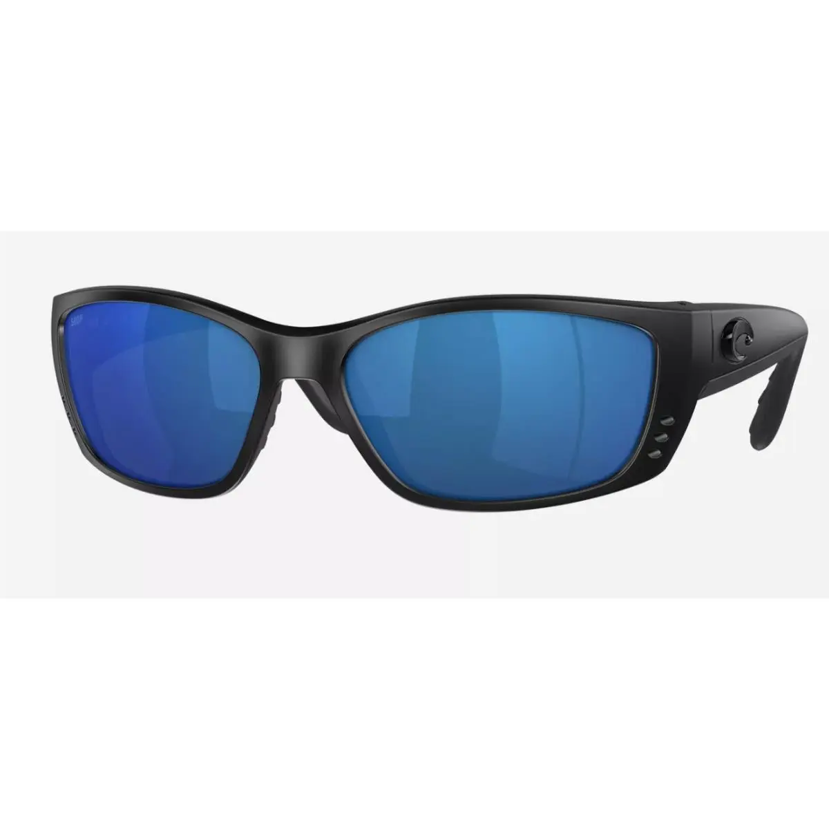 Costa Del Mar Fisch Blackout / Blue Mirror 580P 64mm Polarized Sunglasses - Frame: Black, Lens: Blue