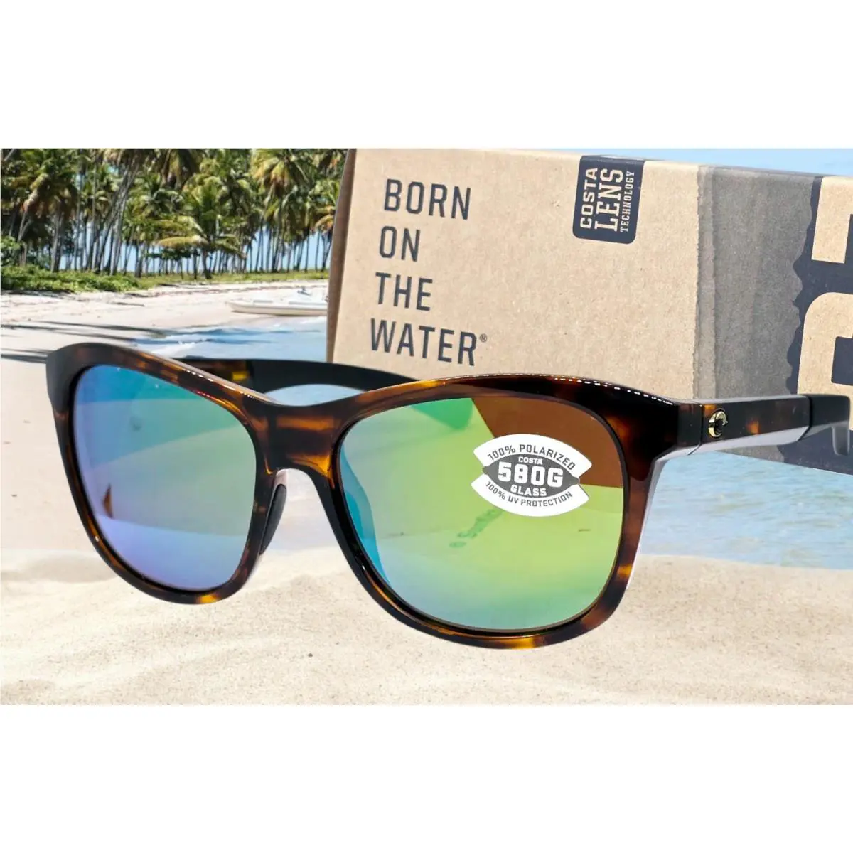 Costa Del Mar Tortoise/green Mirror Vela Polarized 580G Sunglasses
