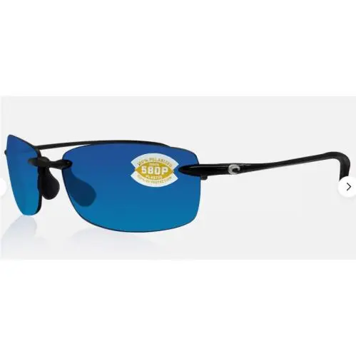 Costa Del Mar BA11OBMP Ballast Black Blue 580P Polarized Lens Sunglasses - Black/Blue, Frame: Black, Lens: Blue Mirror