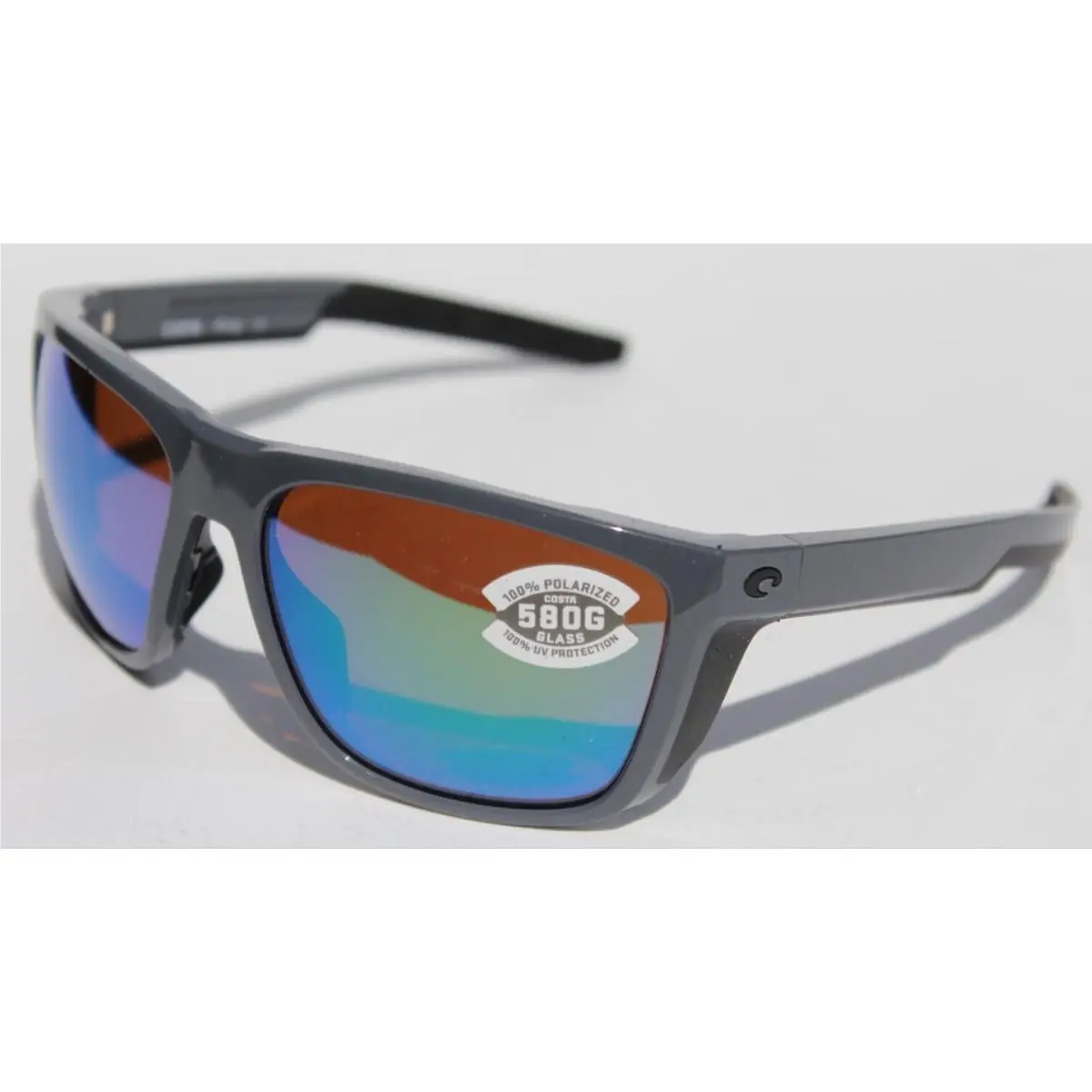 Ferg Polarized Sunglasses Shiny Gray/green Mirror 580G by Costa Del Mar