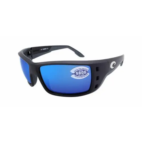 6S9022 19 Permit Matte Black Blue Mirror 62 mm Men`s Sunglasses by Costa Del Mar