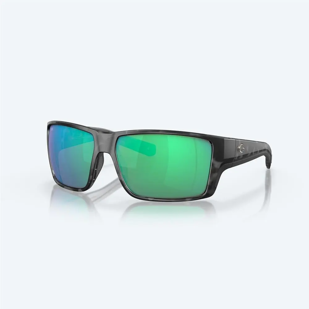 Costa Reefton Pro Sunglasses - Tiger Shark - Green - Frame: Black, Lens: Green