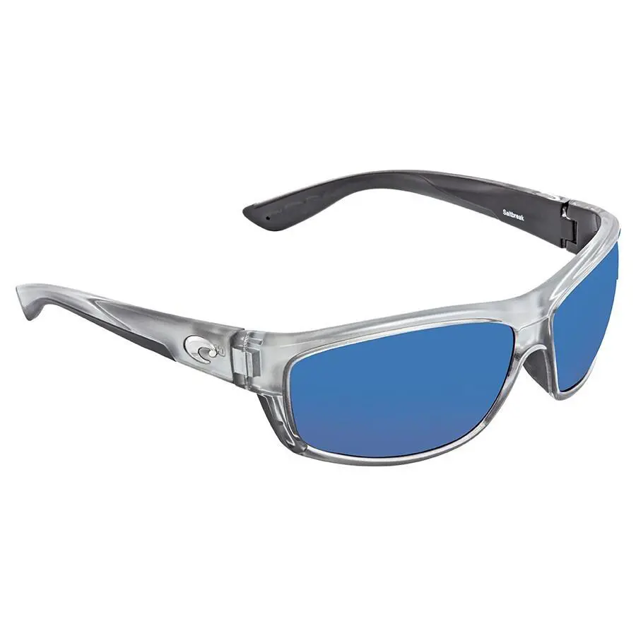 Costa Del Mar Saltbreak Silver Frame Blue Mirror 580P Plastic Polarized Lens - Silver/Blue, Frame: Silver, Lens: Blue mirror