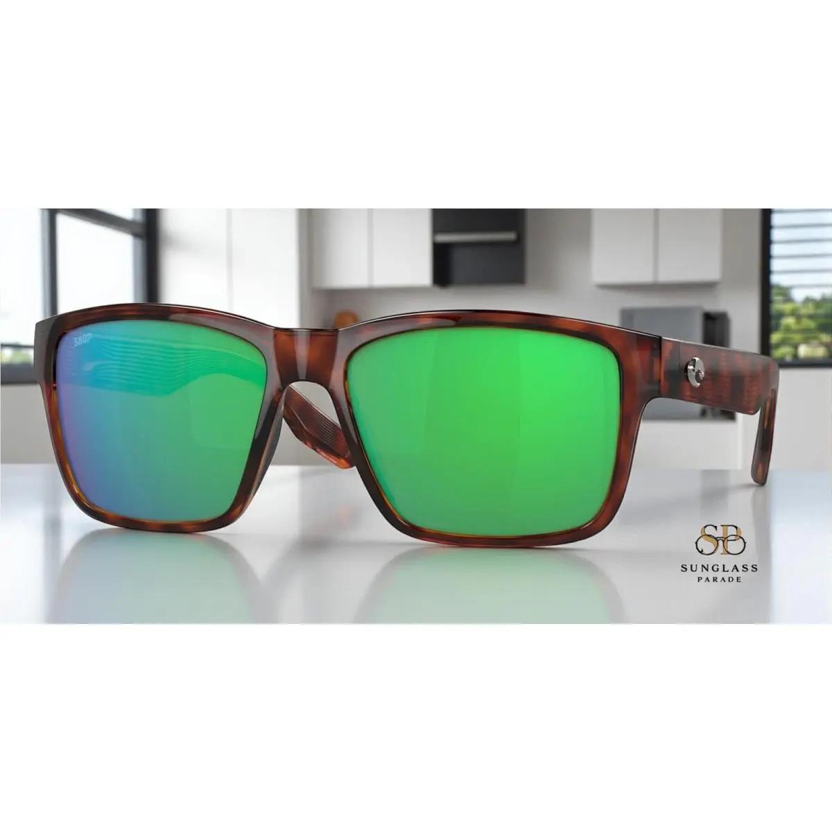 Costa Del Mar 6S9049 06 Paunch Tortoise Green Mirror 57 mm Men`s Sunglasses