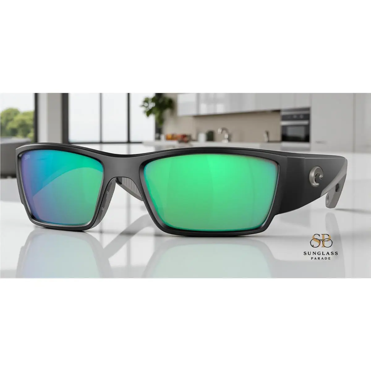 Costa Del Mar 6S9109 910902 Corbina Pro Black Green Polarized 61 Mens Sunglasses - Frame: Black, Lens: Green