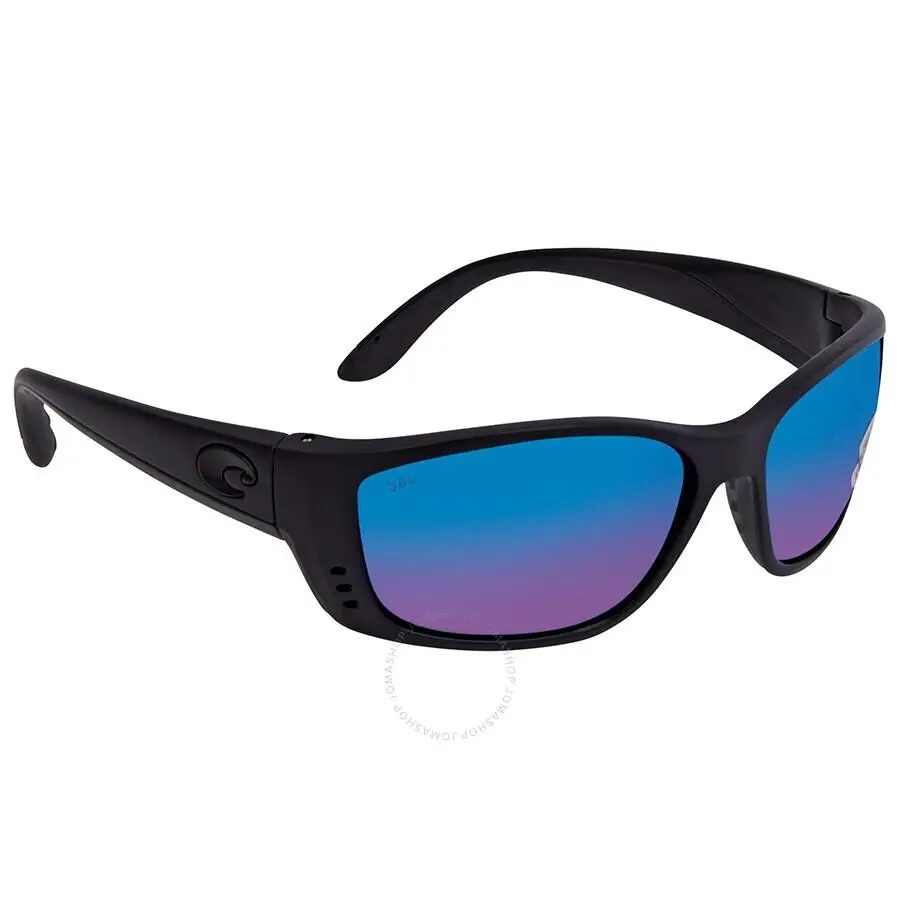 Costa Del Mar FS 01 Obmglp Fisch Sunglasses Blackout Blue Mirror 580G Polarized - Frame: Black, Lens: Blue