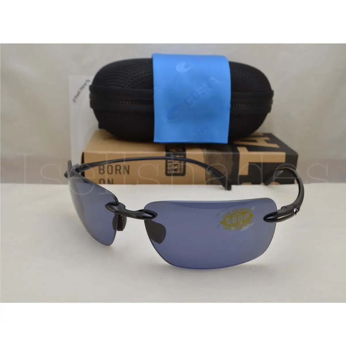 Costa Del Mar Gulf Shore Gsh 11 Ogp Shiny Black with Gray Lens