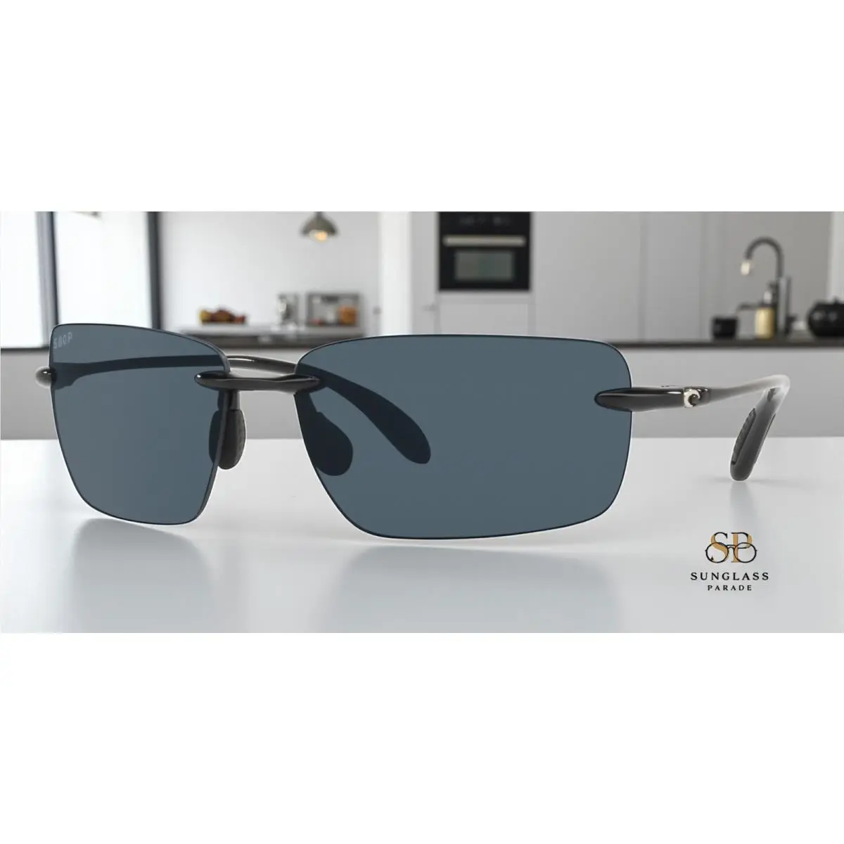 Costa Del Mar 6S9074 02 Gulf Shore Shiny Black Gray 66 mm Men`s Sunglasses