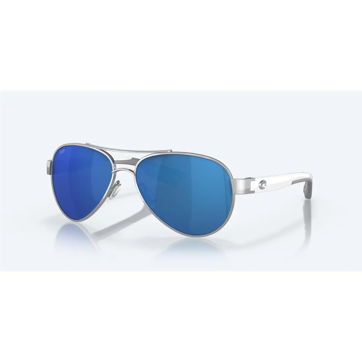 Costa Loreto Blue Mirror Palladium White Frames Model: LR 21 Obmp by Costa Del Mar