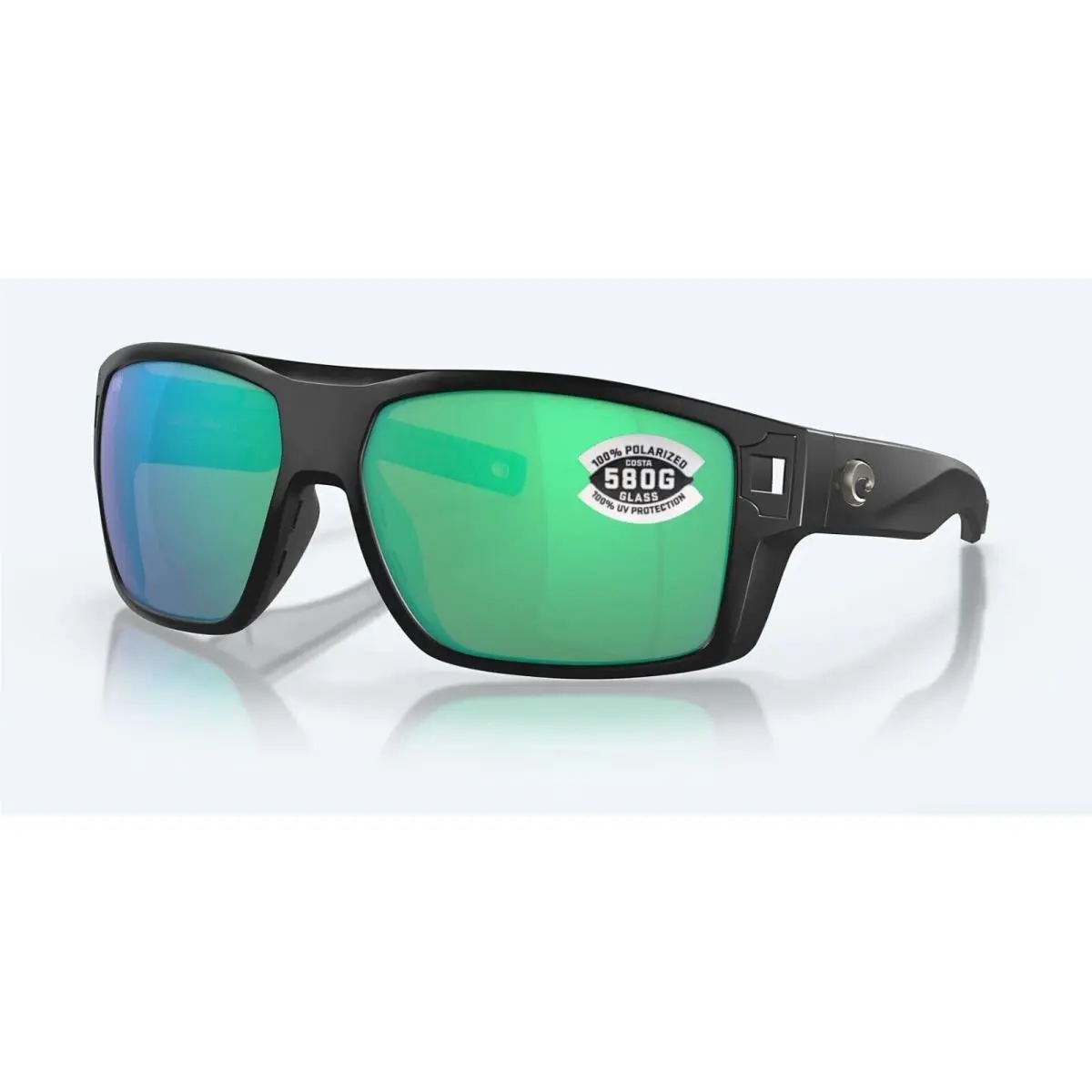 Costa Del Mar Diego Matte Black / Green Mirror Polarized Glass 580G DG11OGMGLP